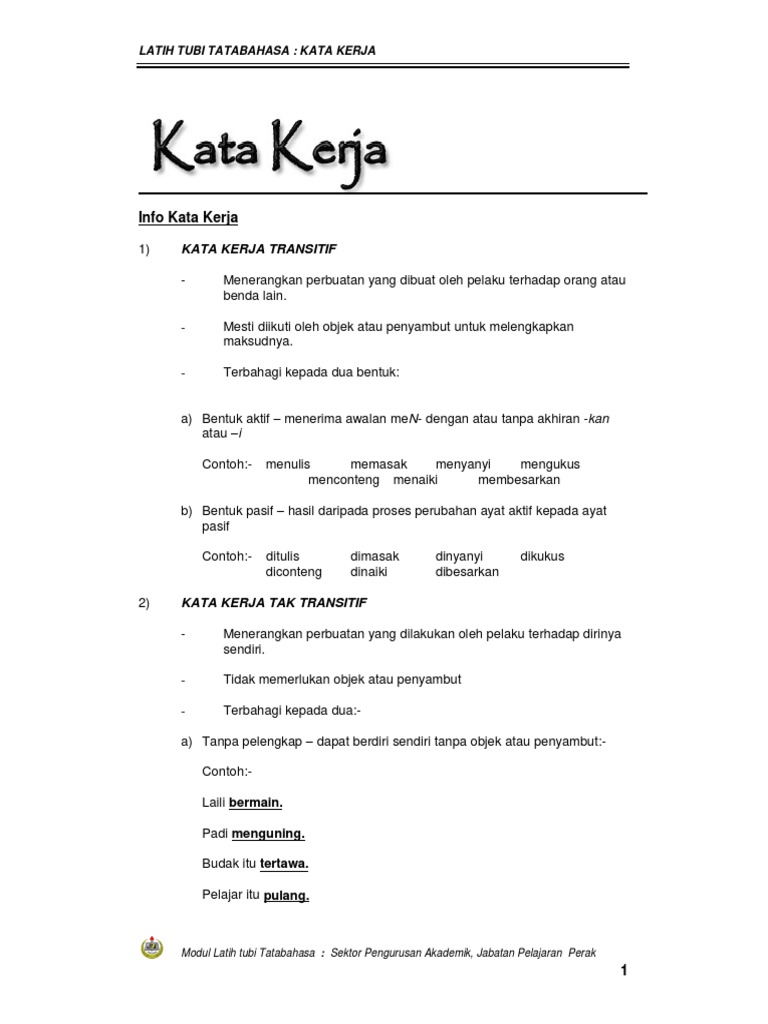 Kata Kerja | PDF