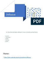 Kinetic particle theory and factors affecting diffusion rate