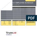 Monthly Employee Schedule Template