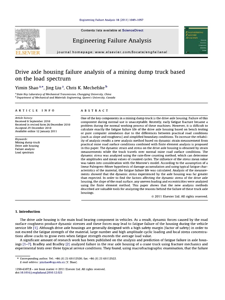 Drive Axle Housing Failure Analysis of A PDF