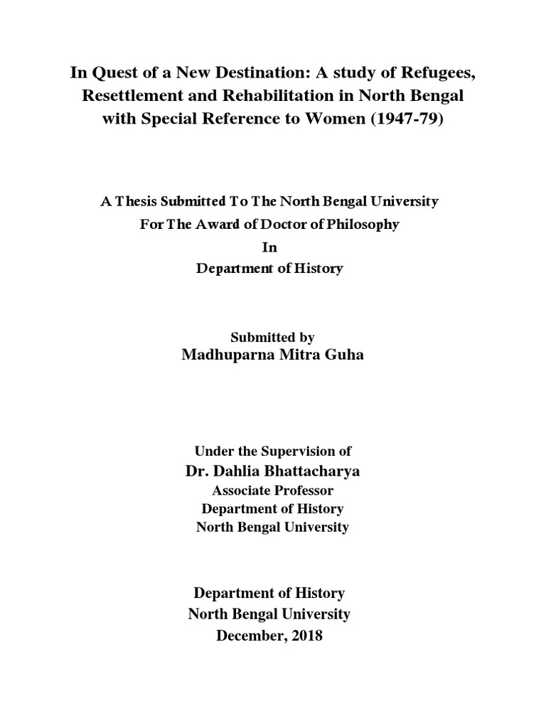 Refugee Women in North Bengal, 1947-79 | PDF | Partition Of India ...