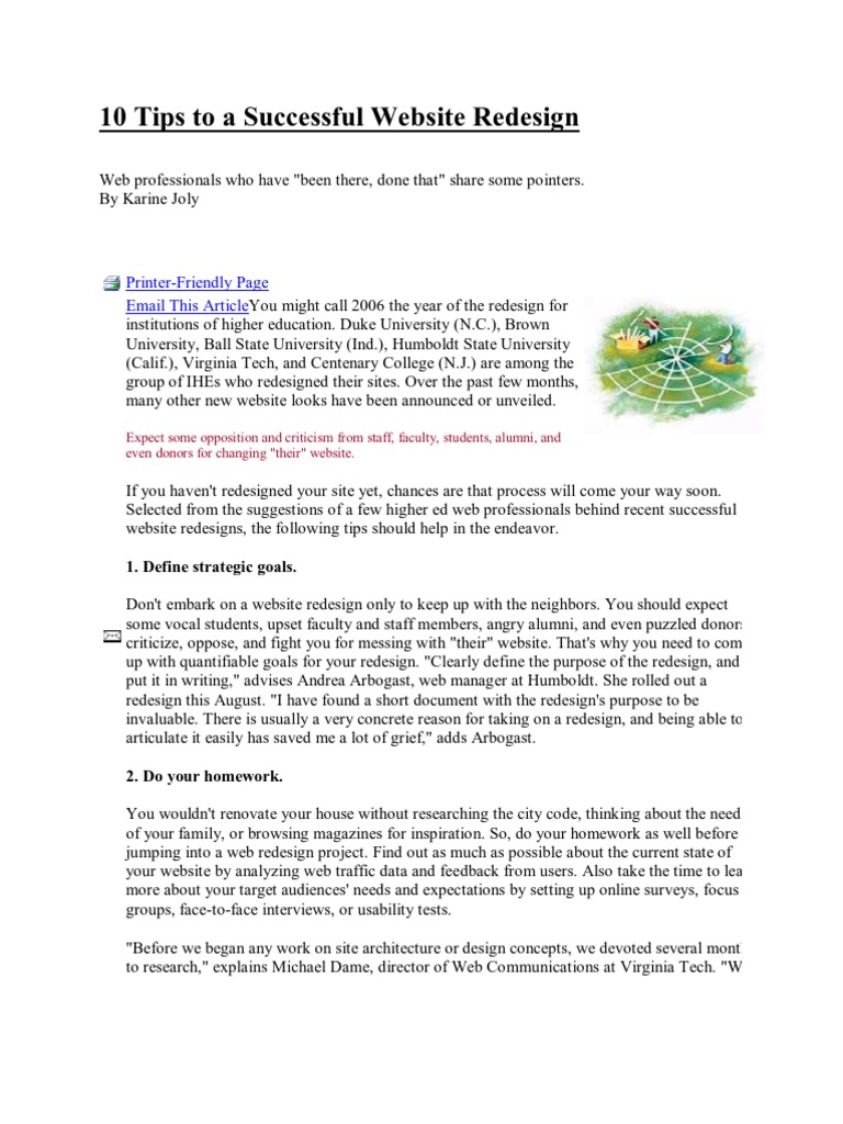 10 Tips To A Successful Website Redesign | PDF