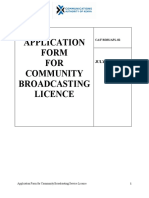 Application Form For Community Broadcasting Licence 1