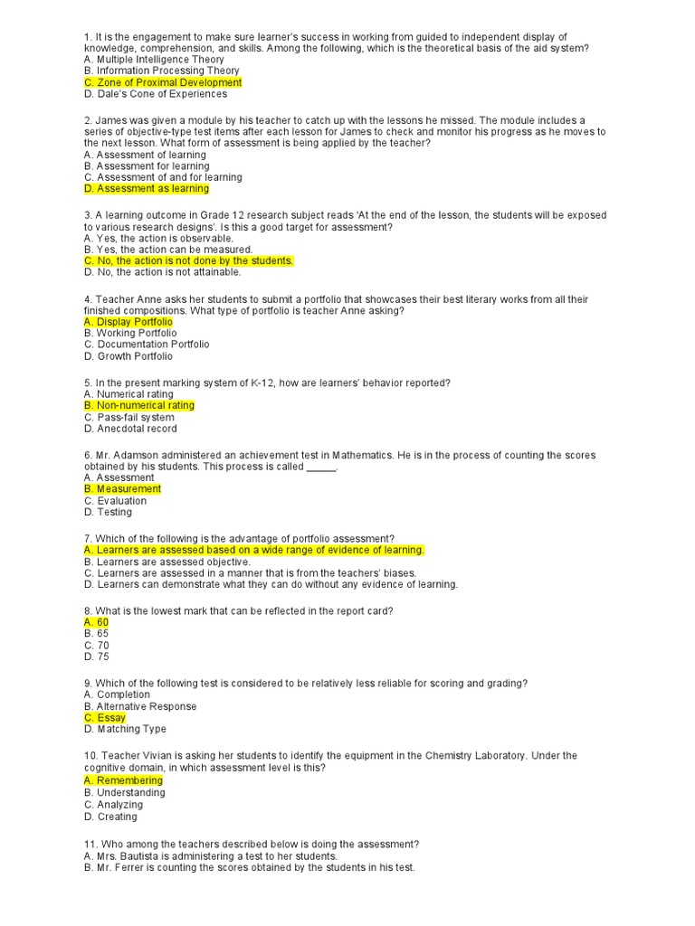 Assessment Strategies in Education | PDF | Educational Assessment ...