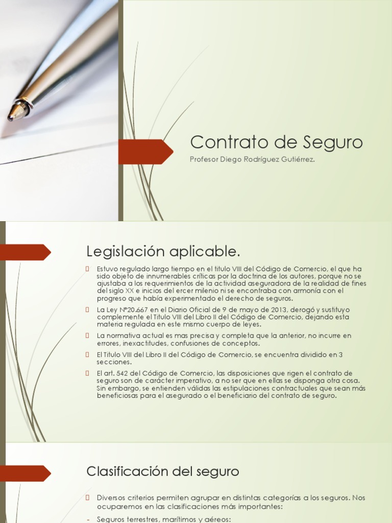 Definición de Contrato de Seguro | PDF | Póliza de seguros | Seguro