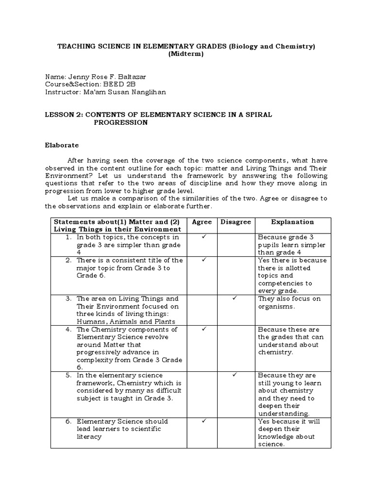 TEACHING SCIENCE IN ELEMENTARY GRADES (Biology&chemistry) PDF Quark