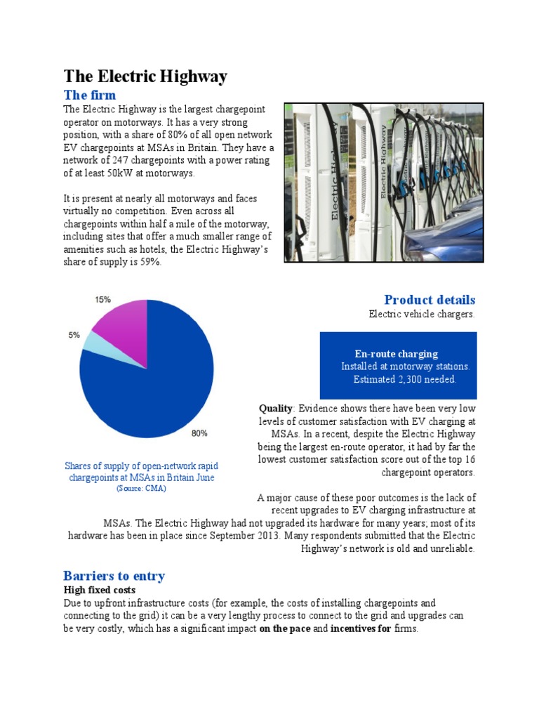The Electric Highway A Dominant but Declining Operator in Need of