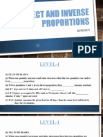 Direct and Inverse Proportions: Worksheet