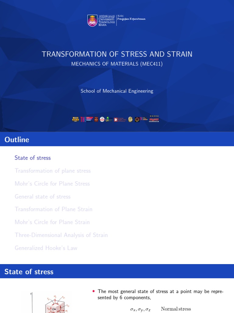 Chapter 6 - Transformation of Stress and Strain | PDF | Stress ...
