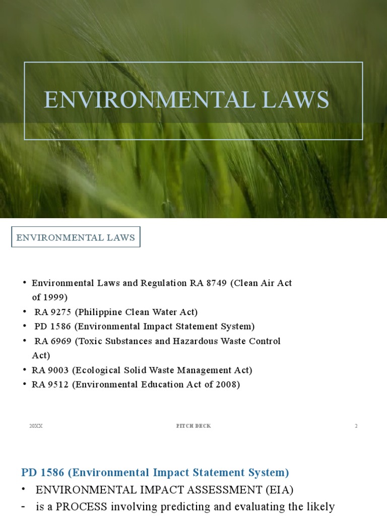 Environmental Laws PDF Environmental Impact Assessment Clean