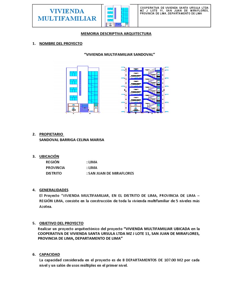 Plano de Vivienda Multifamiliar en Lima | PDF | Lima | Elementos ...