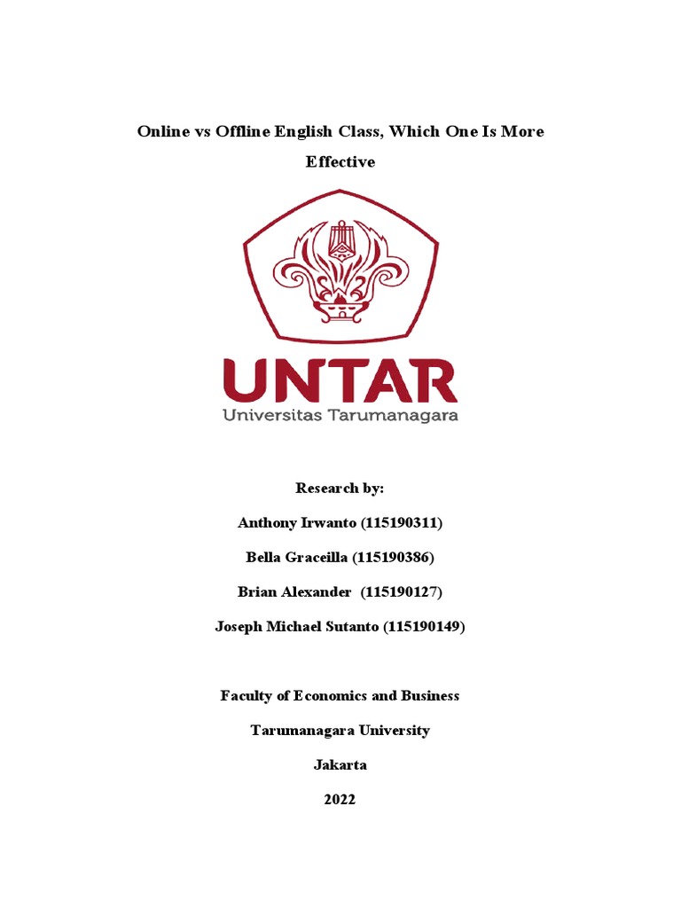 Online Vs Offline English Class Research | PDF | Quantitative Research