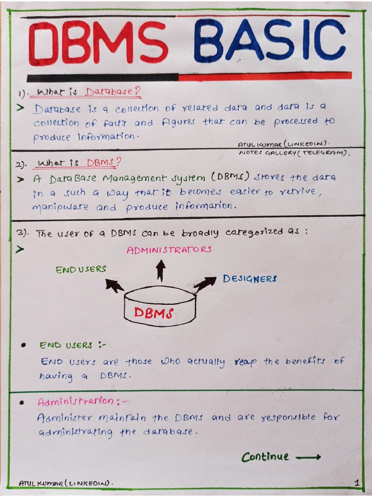  dbms basic notes part 1 pdf
