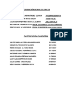 Designación de Roles Jueces y Participación en General.
