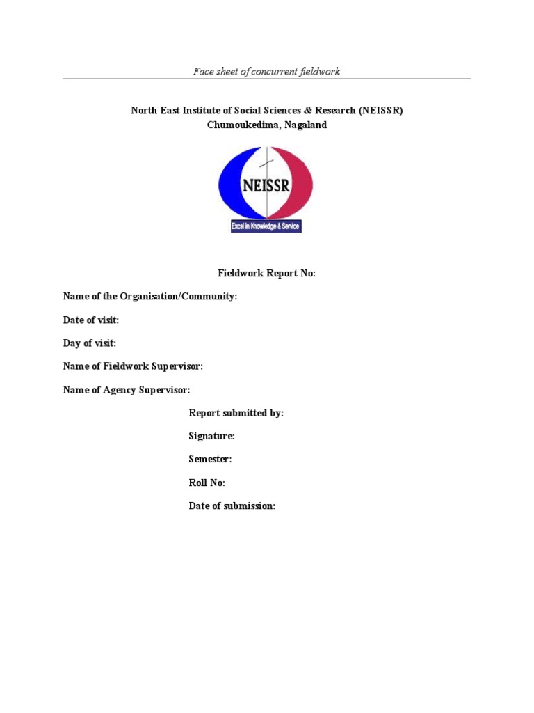 Format For Concurrent Fieldwork Report PDF Learning Field Research