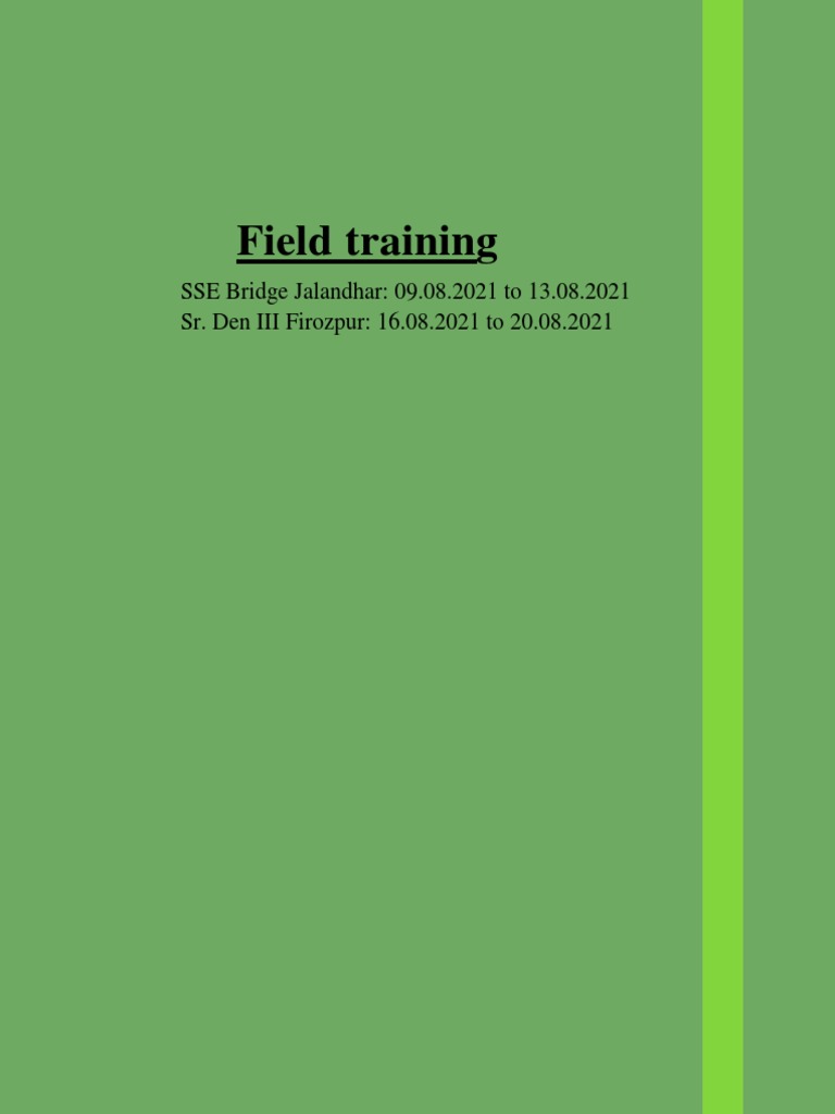 06 - SS - 09082021 To 20082021 Bridge, SR - DEn | PDF | Train | Fatigue ...