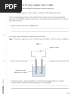 Electolysis of Aqueous Solutions Worksheet