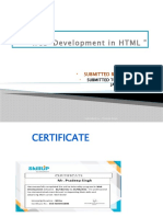 Web Development in HTML - An Overview