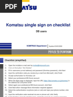 Checklist Komatsu SSO Process DB v4