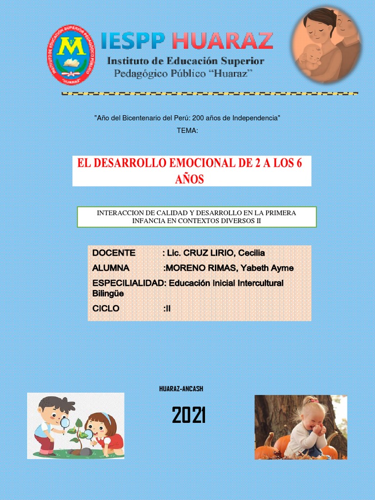 Desarrollo Emocional Del Niño-Material Didactico | PDF | Las emociones ...