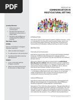 Module 4A Communication in Multicultural Setting