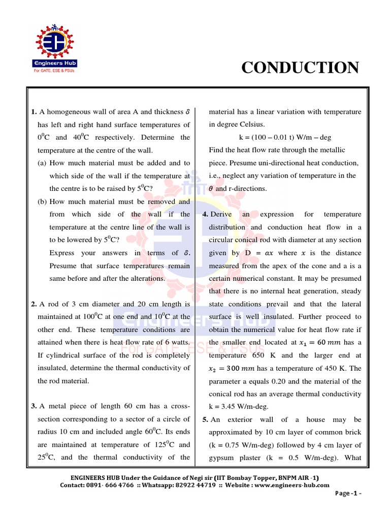 Question Paper PDF Heat Transfer Thermal Insulation