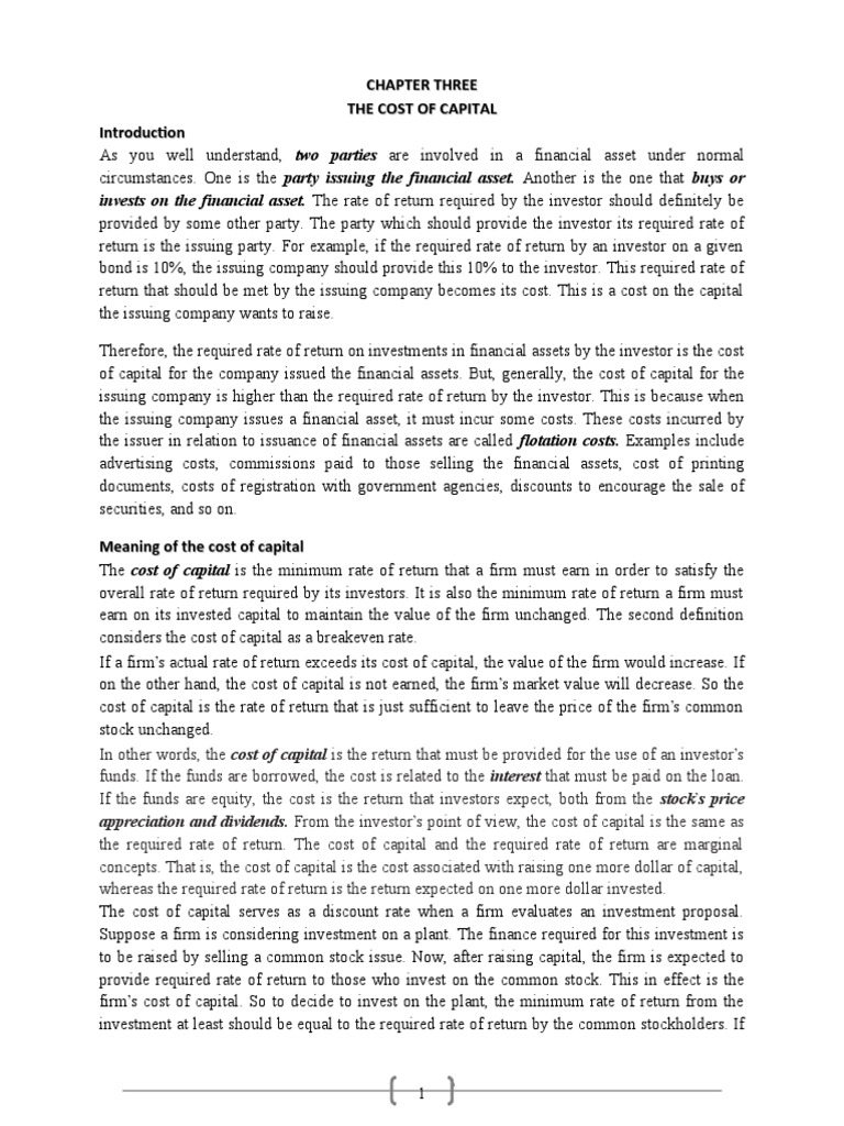 Understanding Cost of Capital Essentials | PDF | Cost Of Capital ...
