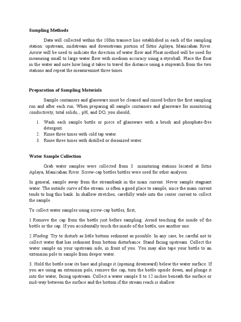 Methodology For Monitoring Streams PDF Water Physical Geography