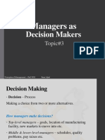 Topic#3 Managers As Decision Makers