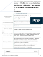 Examen - (AAB01) Cuestionario 1 - Evalúe Los Conocimientos, Resolviendo El Cuestionario Calificado 1 Que Aborda Los Contenidos de La Unidad 1 - Cuentas Del Activo