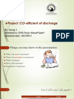 Project:CO-efficient of Discharge: By: Group 3 Submitted To: ENG - Nazir Ahmad Qani Submitted Date: 1401/08/11