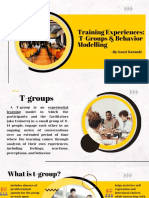 Training Experiences T-Groups & Bheaviour Modelling