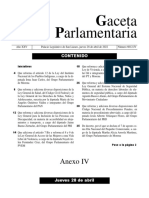Gaceta Parlamentaria: Anexo IV