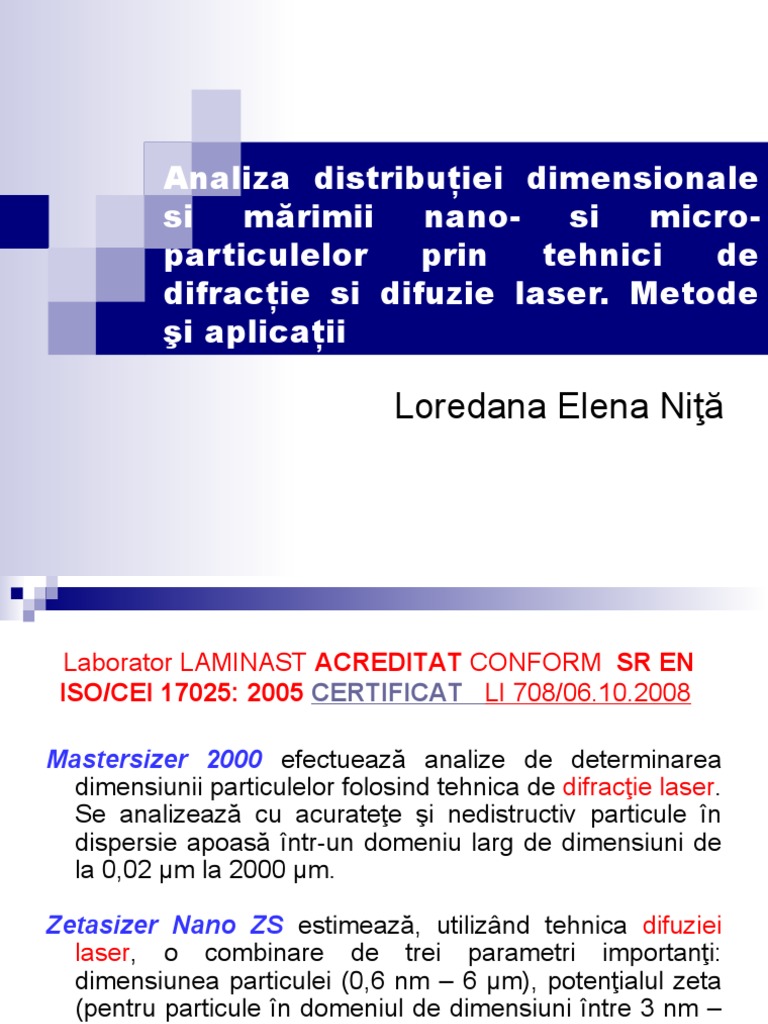 2 Prezentare Metoda Mastersizer Zetasizer PDF