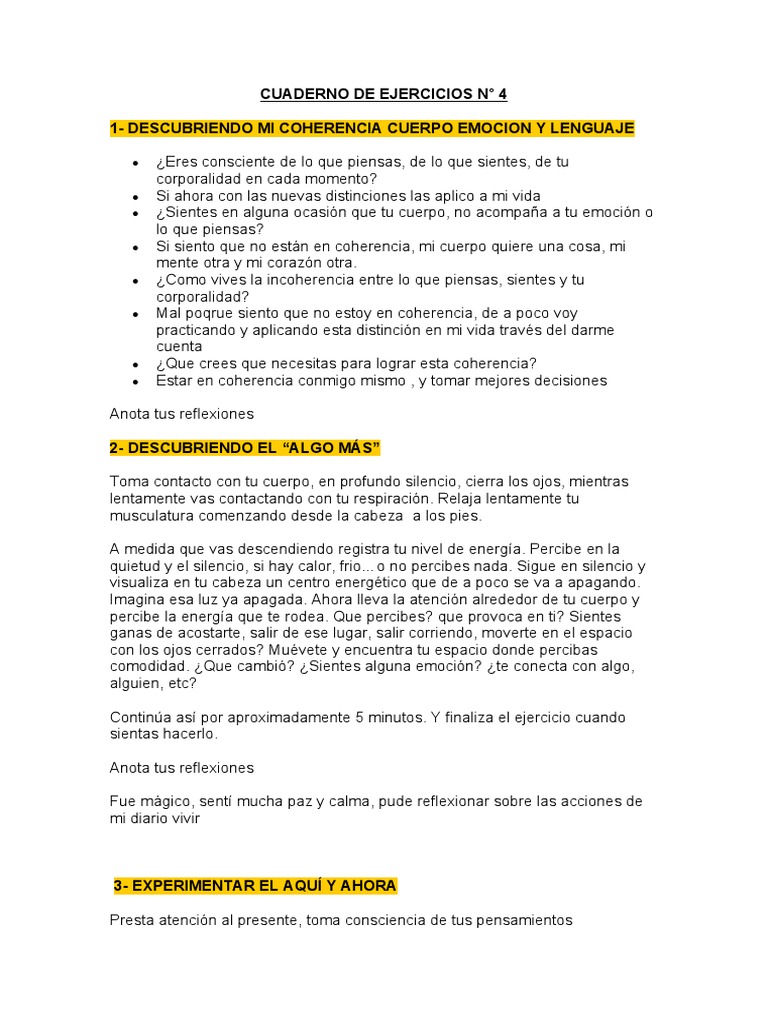 Cuaderno de Ejercicios n4 | PDF