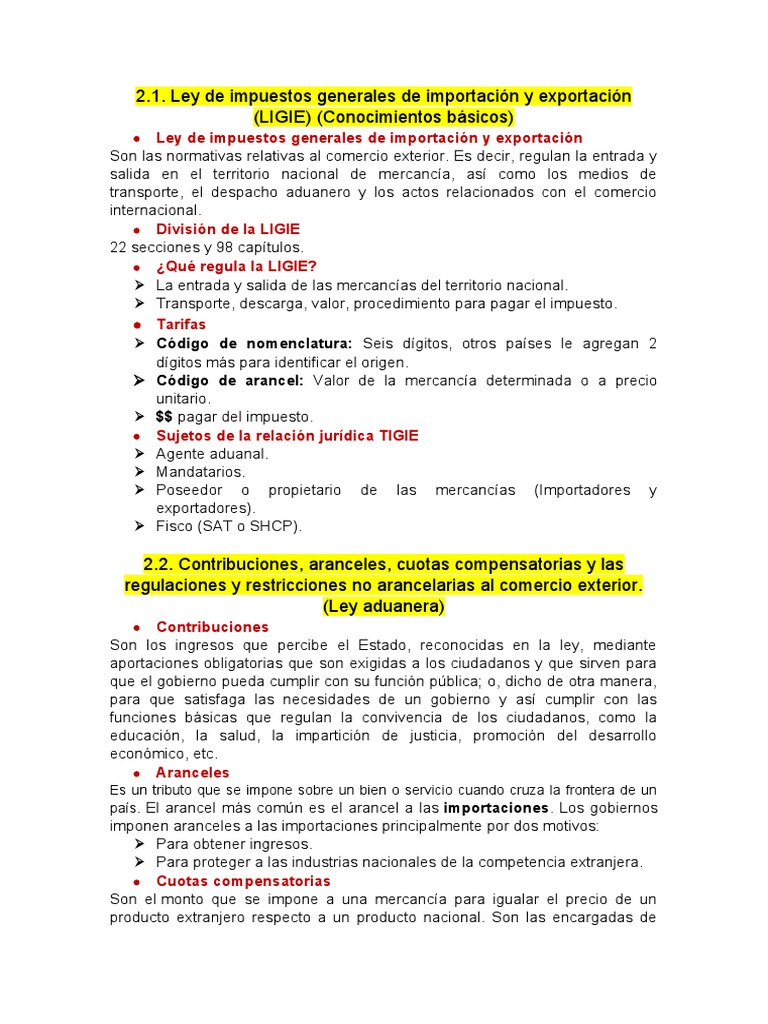 Ley de Comercio Exterior y Aranceles | PDF | aduana | Arancel
