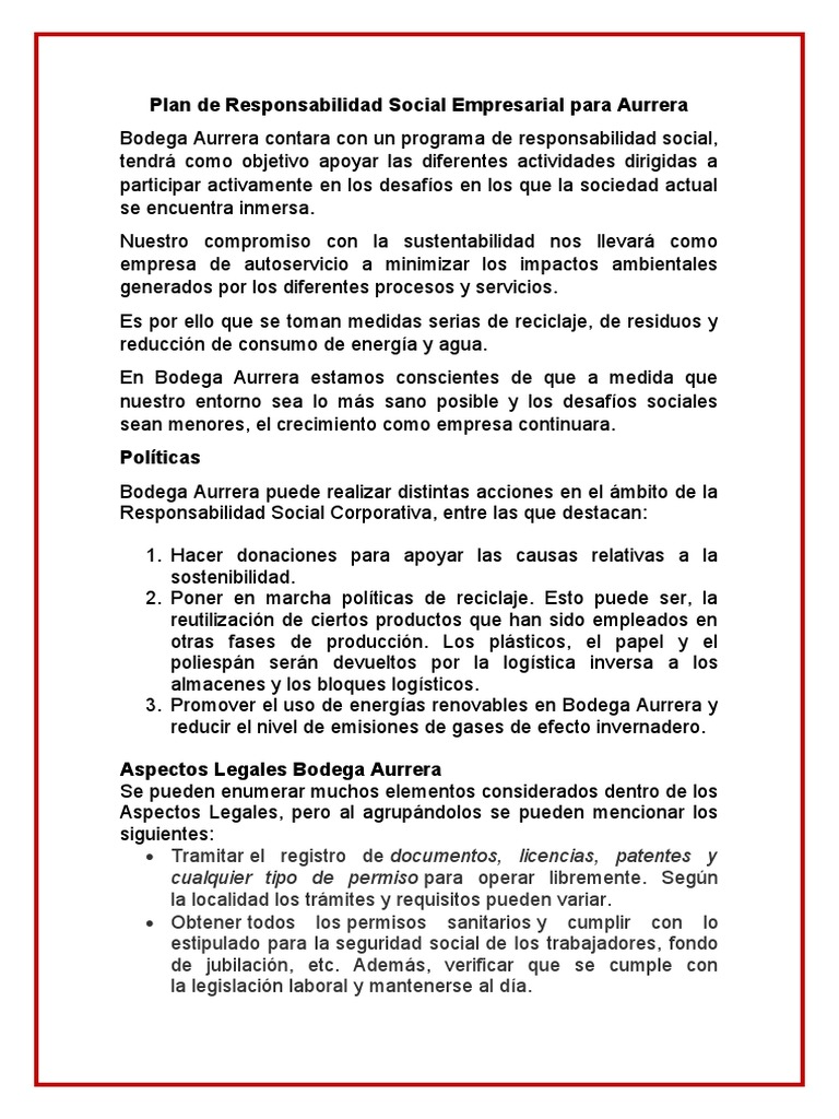 Plan de Responsabilidad Social | PDF | Responsabilidad social ...