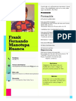 Frank Fernando Manotupa Huanca: Formación