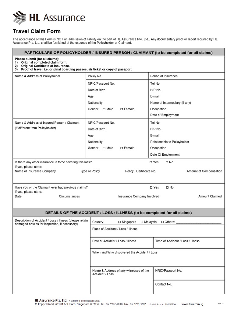 post office travel insurance claim form