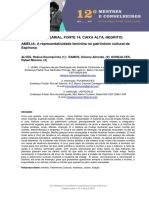 Amélia - A Representatividade Feminina No Patrimonio Cultural de Espinosa - Texto Completo