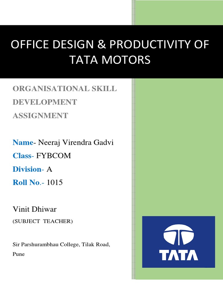 Office Design & Productivity at Tata Motors | PDF | Business | Finance ...