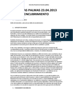 Delito de homicidio y encubrimiento - SAP Las Palmas 23.04.2013