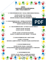 Agenda Actividades Mes Educación Especial