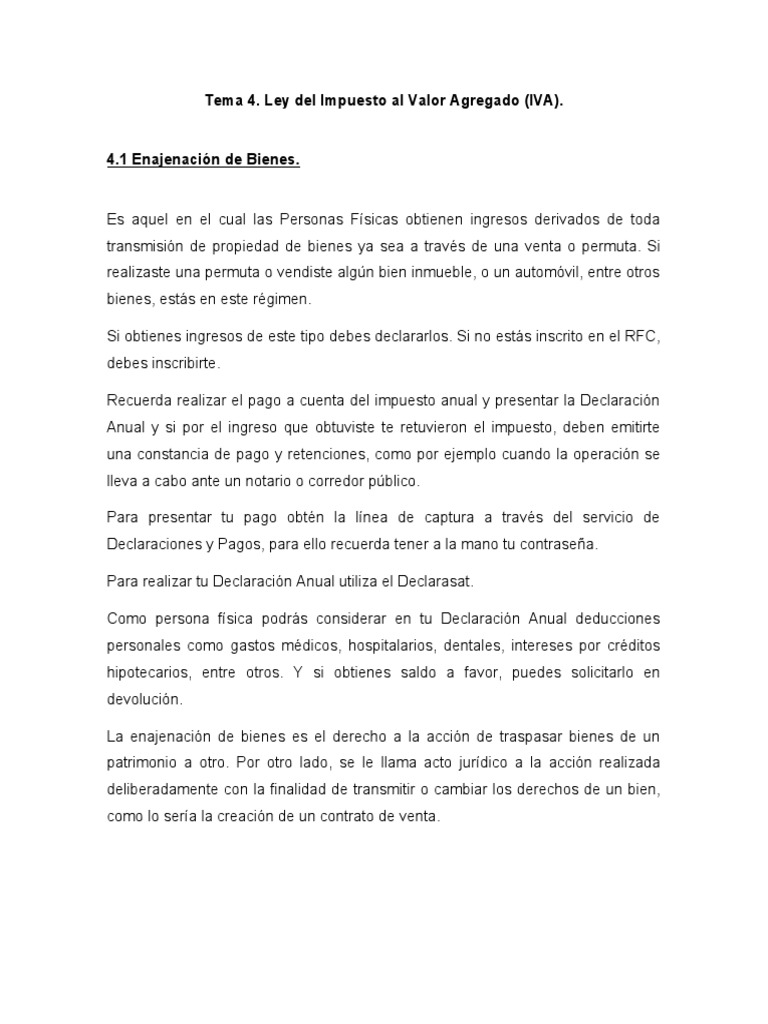 Ley del Impuesto al Valor Agregado (IVA) | PDF | Impuestos | Impuesto ...