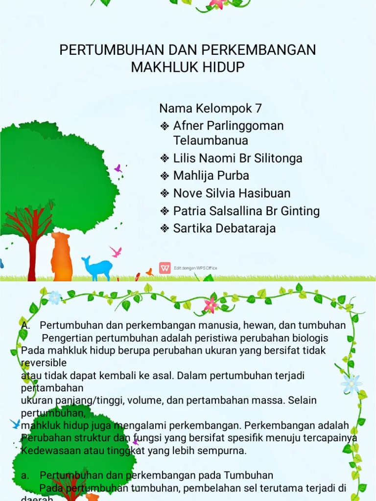 Pertumbuhan Dan Perkembangan Makhluk Hidup Pdf