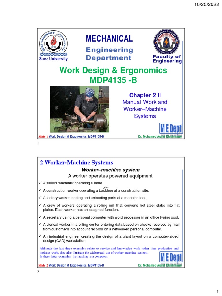 3 - Manual Work and Worker-Machine Systems (II) | PDF | Human Factors ...