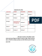 Organigrama de Cultos: Septiembre Octubre Noviembre Diciembre