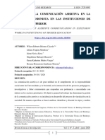 Gestión de La Comunicación Asertiva en La Labor Extensionista en Las Instituciones de Educación Superior