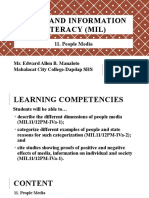 Media and Information Literacy MIL People Media