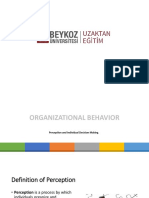 Organizational Behavior: Perception and Decision Making